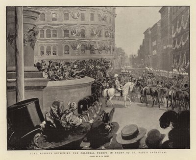 Lord Roberts reviewing the Colonial Troops in front of St Paul